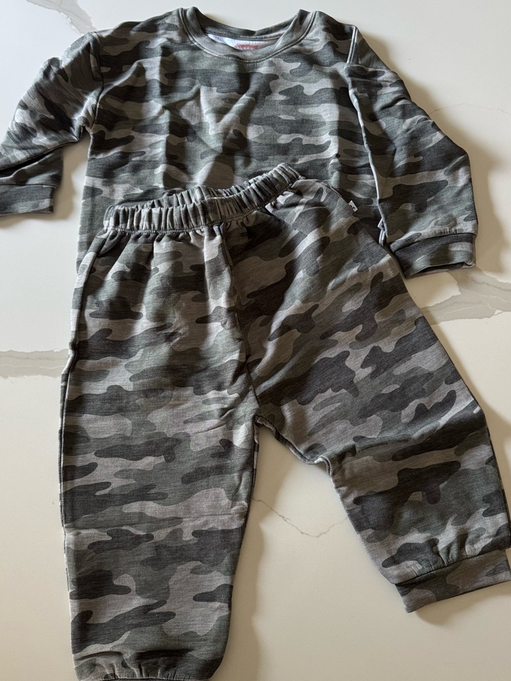 JuneBug Green and Gray Camo Kids Sweatshirt & Joggers Set